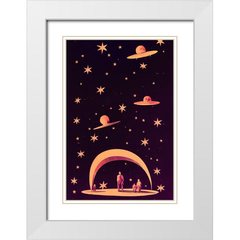 A Galactic Dream White Modern Wood Framed Art Print with Double Matting by Treechild