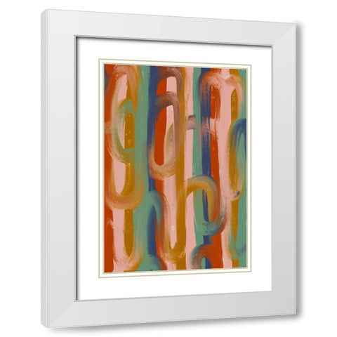 Chains White Modern Wood Framed Art Print with Double Matting by Treechild