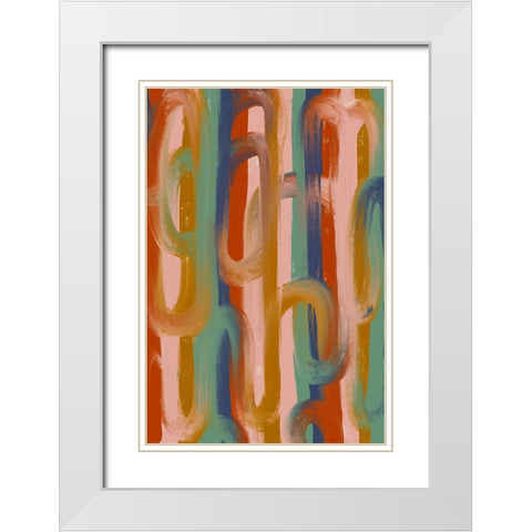 Chains White Modern Wood Framed Art Print with Double Matting by Treechild