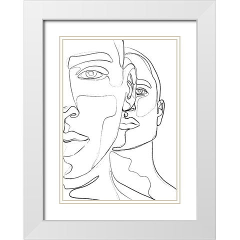 Men White Modern Wood Framed Art Print with Double Matting by Treechild
