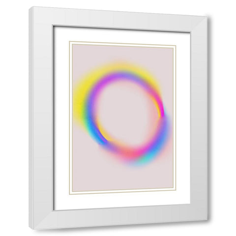 Space No 4 White Modern Wood Framed Art Print with Double Matting by Treechild