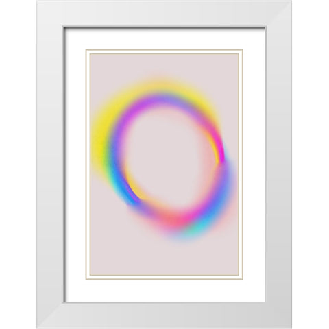 Space No 4 White Modern Wood Framed Art Print with Double Matting by Treechild