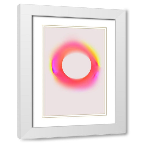 Space No 3 White Modern Wood Framed Art Print with Double Matting by Treechild