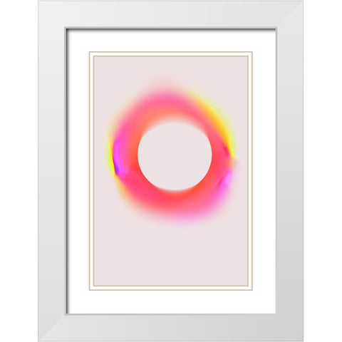 Space No 3 White Modern Wood Framed Art Print with Double Matting by Treechild