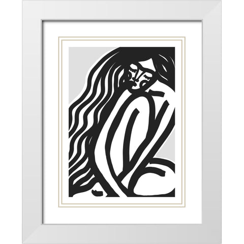 The Silence (Black) White Modern Wood Framed Art Print with Double Matting by Treechild