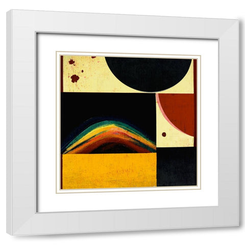 The Space Rainbow White Modern Wood Framed Art Print with Double Matting by Treechild