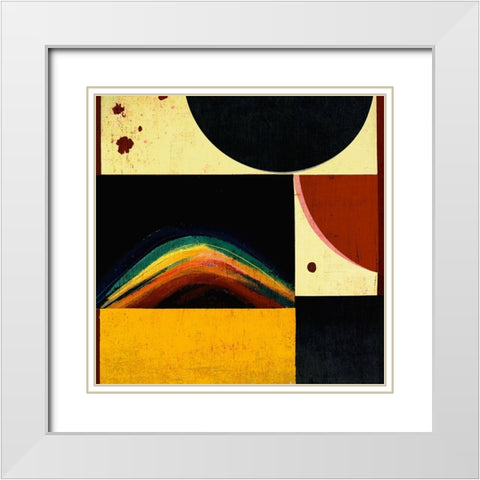 The Space Rainbow White Modern Wood Framed Art Print with Double Matting by Treechild