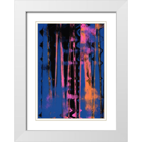 Time Machine (Blue) White Modern Wood Framed Art Print with Double Matting by Treechild