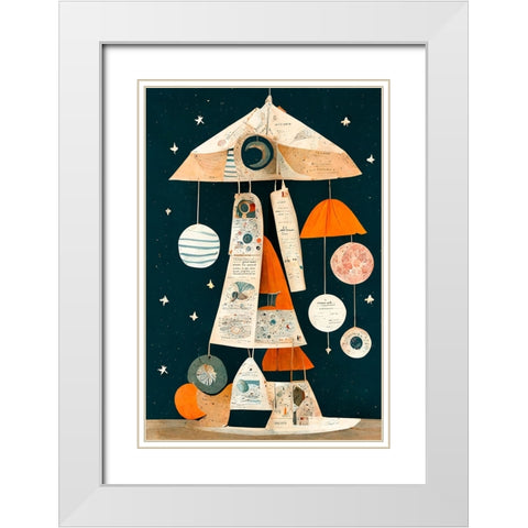Ufo Mobile White Modern Wood Framed Art Print with Double Matting by Treechild