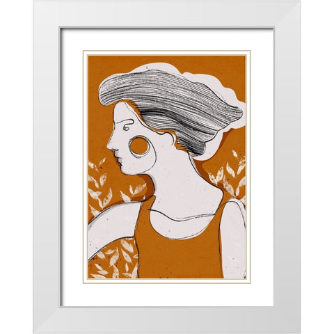 A Day In October White Modern Wood Framed Art Print with Double Matting by Treechild