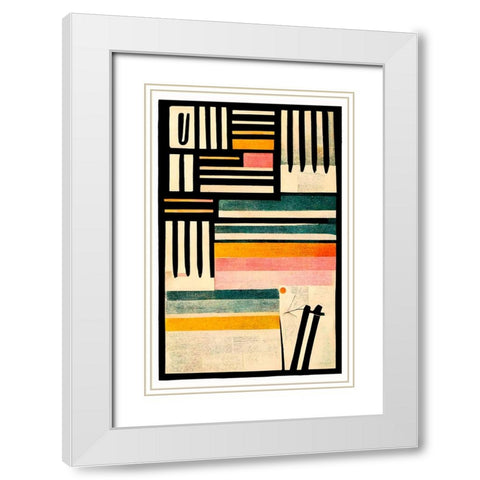 Crossed Lines White Modern Wood Framed Art Print with Double Matting by Treechild