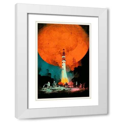 After Landing White Modern Wood Framed Art Print with Double Matting by Treechild