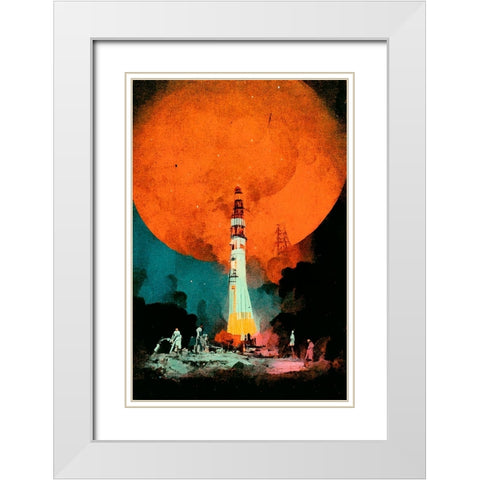 After Landing White Modern Wood Framed Art Print with Double Matting by Treechild