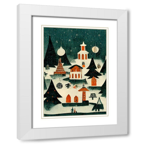Before Christmas White Modern Wood Framed Art Print with Double Matting by Treechild