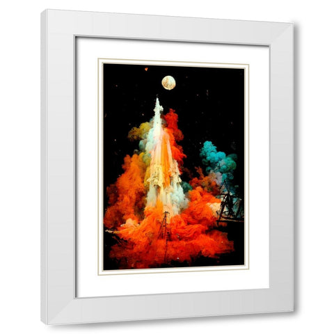 The Launch White Modern Wood Framed Art Print with Double Matting by Treechild