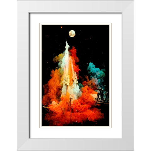 The Launch White Modern Wood Framed Art Print with Double Matting by Treechild