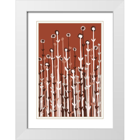 Pastel Reed White Modern Wood Framed Art Print with Double Matting by Treechild