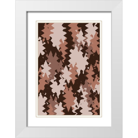 Shaky Strokes White Modern Wood Framed Art Print with Double Matting by Treechild