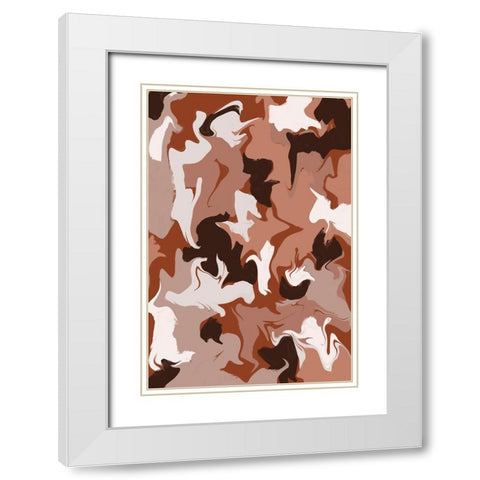 Liquid Colors White Modern Wood Framed Art Print with Double Matting by Treechild