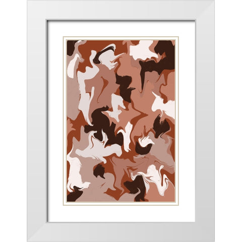 Liquid Colors White Modern Wood Framed Art Print with Double Matting by Treechild