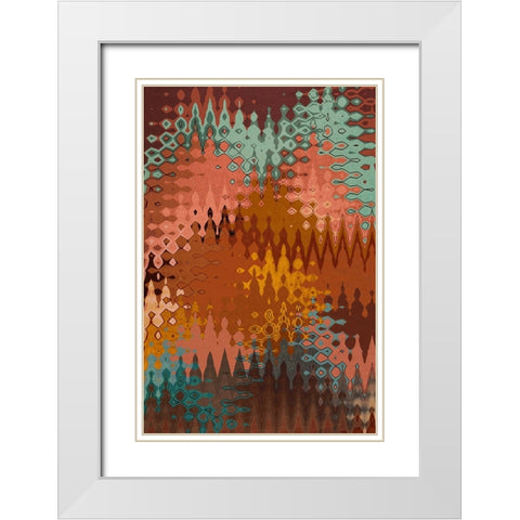 Maroccan Pattern White Modern Wood Framed Art Print with Double Matting by Treechild