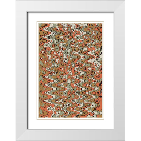 Pastel ZigZag White Modern Wood Framed Art Print with Double Matting by Treechild