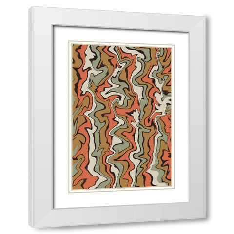 Stirred Colors White Modern Wood Framed Art Print with Double Matting by Treechild