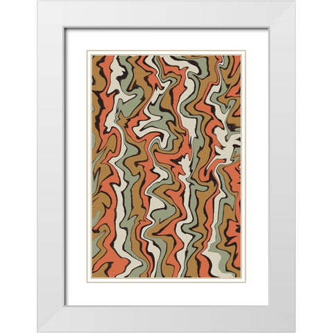 Stirred Colors White Modern Wood Framed Art Print with Double Matting by Treechild