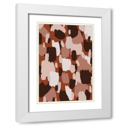 Thick Brown Strokes White Modern Wood Framed Art Print with Double Matting by Treechild