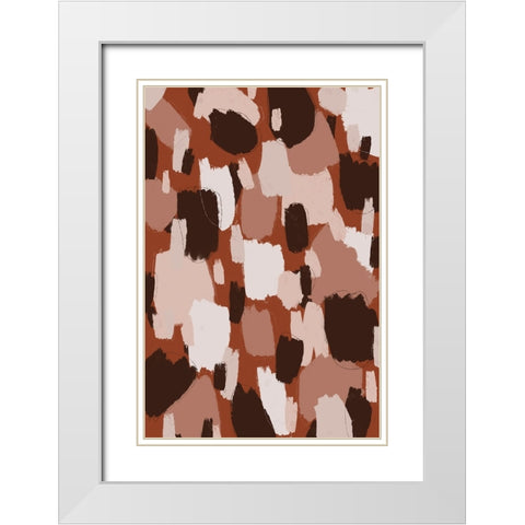 Thick Brown Strokes White Modern Wood Framed Art Print with Double Matting by Treechild