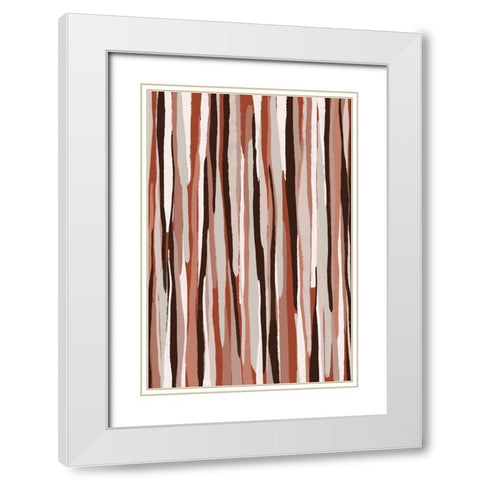 Pastel Thin Stripes White Modern Wood Framed Art Print with Double Matting by Treechild