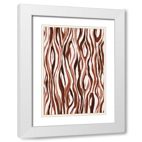 Pastel Tiger White Modern Wood Framed Art Print with Double Matting by Treechild