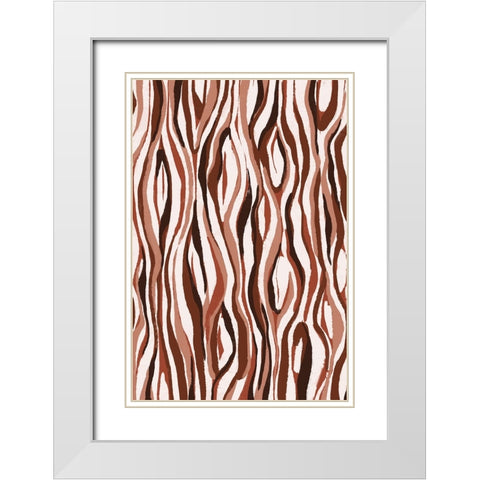 Pastel Tiger White Modern Wood Framed Art Print with Double Matting by Treechild