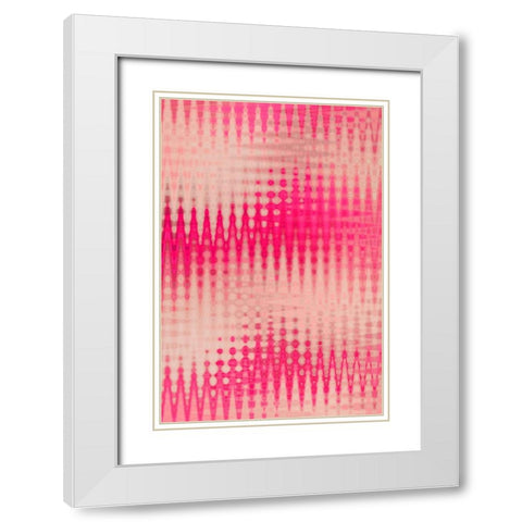 Pink Blurred Pattern White Modern Wood Framed Art Print with Double Matting by Treechild