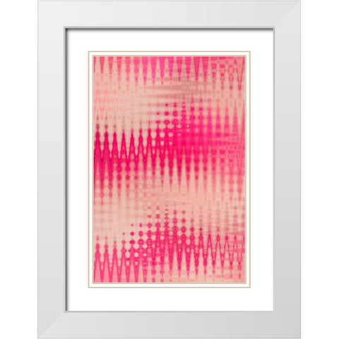 Pink Blurred Pattern White Modern Wood Framed Art Print with Double Matting by Treechild