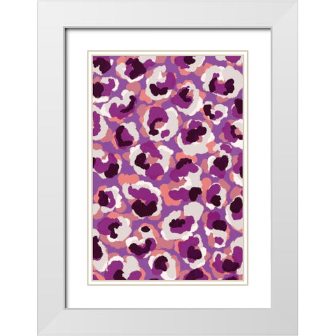 Viola Pattern White Modern Wood Framed Art Print with Double Matting by Treechild