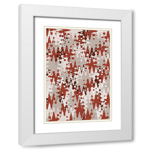 Liquid Beige Brown Pattern White Modern Wood Framed Art Print with Double Matting by Treechild