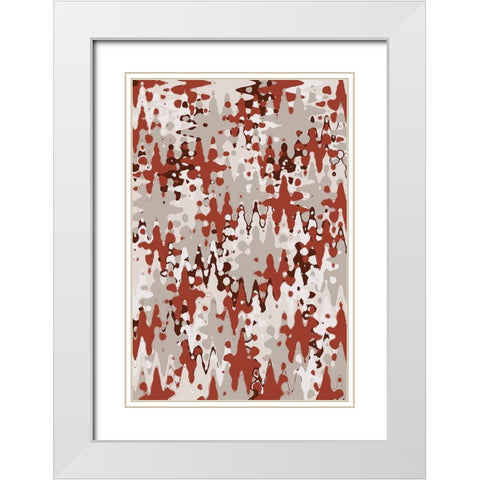 Liquid Beige Brown Pattern White Modern Wood Framed Art Print with Double Matting by Treechild