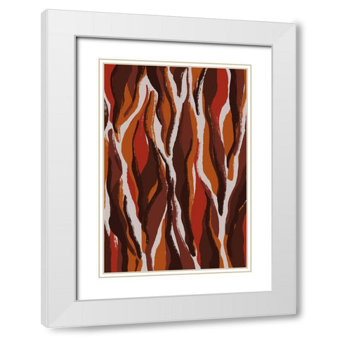 Earthy Tiger Pattern White Modern Wood Framed Art Print with Double Matting by Treechild