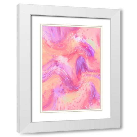 Pastel Space Pattern White Modern Wood Framed Art Print with Double Matting by Treechild