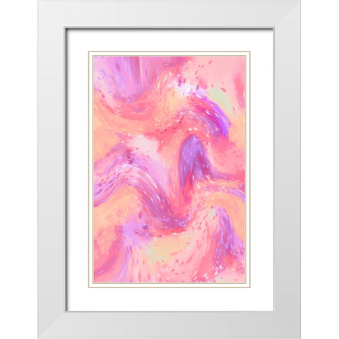 Pastel Space Pattern White Modern Wood Framed Art Print with Double Matting by Treechild
