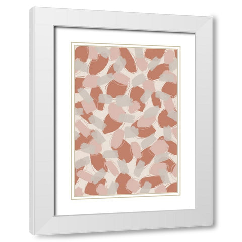 Soft Pastel Brush Strokes White Modern Wood Framed Art Print with Double Matting by Treechild