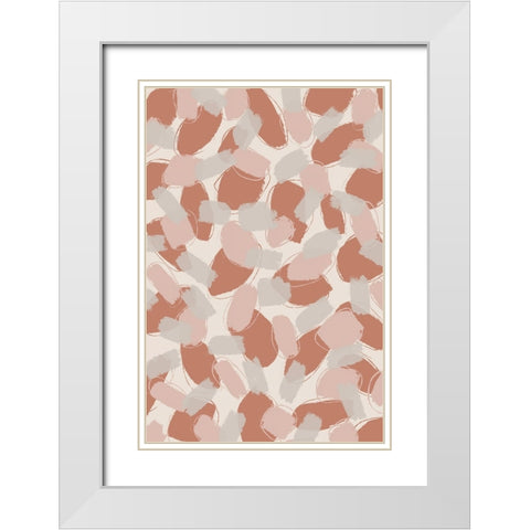 Soft Pastel Brush Strokes White Modern Wood Framed Art Print with Double Matting by Treechild