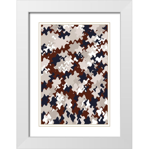 Liquid Berries Pattern White Modern Wood Framed Art Print with Double Matting by Treechild