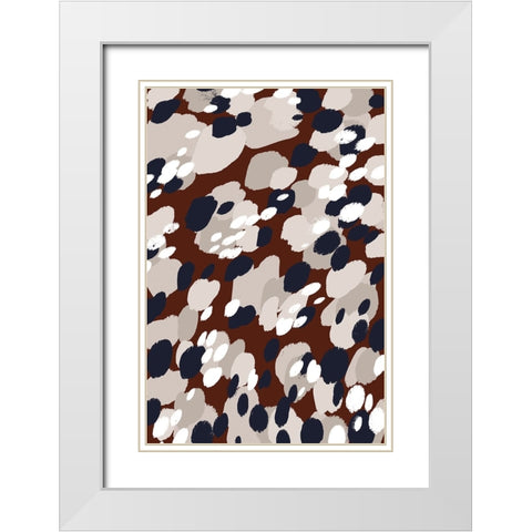 Berry Pattern White Modern Wood Framed Art Print with Double Matting by Treechild