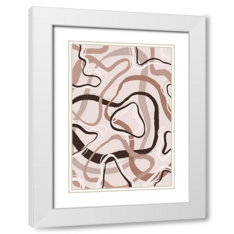 Simple Pastel Circles White Modern Wood Framed Art Print with Double Matting by Treechild