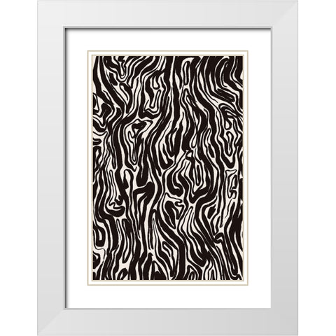 Tree Bark Pattern White Modern Wood Framed Art Print with Double Matting by Treechild