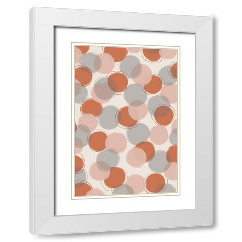 Pastel Dots White Modern Wood Framed Art Print with Double Matting by Treechild