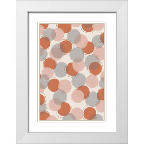 Pastel Dots White Modern Wood Framed Art Print with Double Matting by Treechild