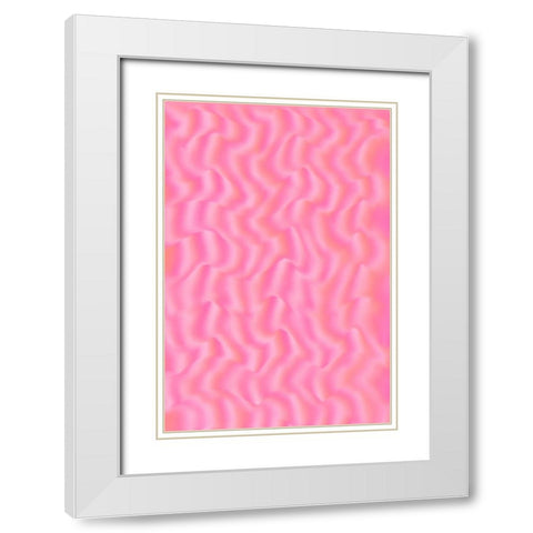 Pink Silk Pattern White Modern Wood Framed Art Print with Double Matting by Treechild